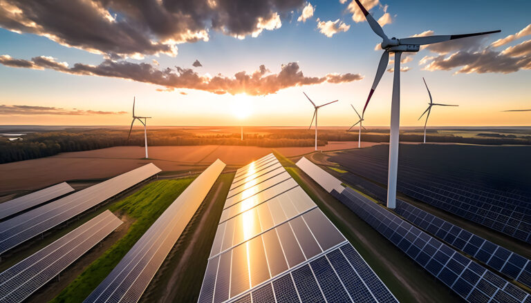 hybrid wind-solar hybrid plant