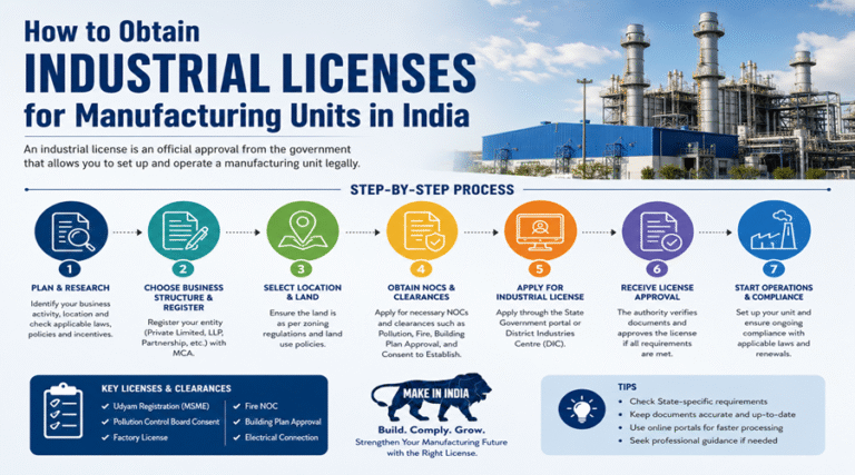 Industrial Licenses for Manufacturing Units in India