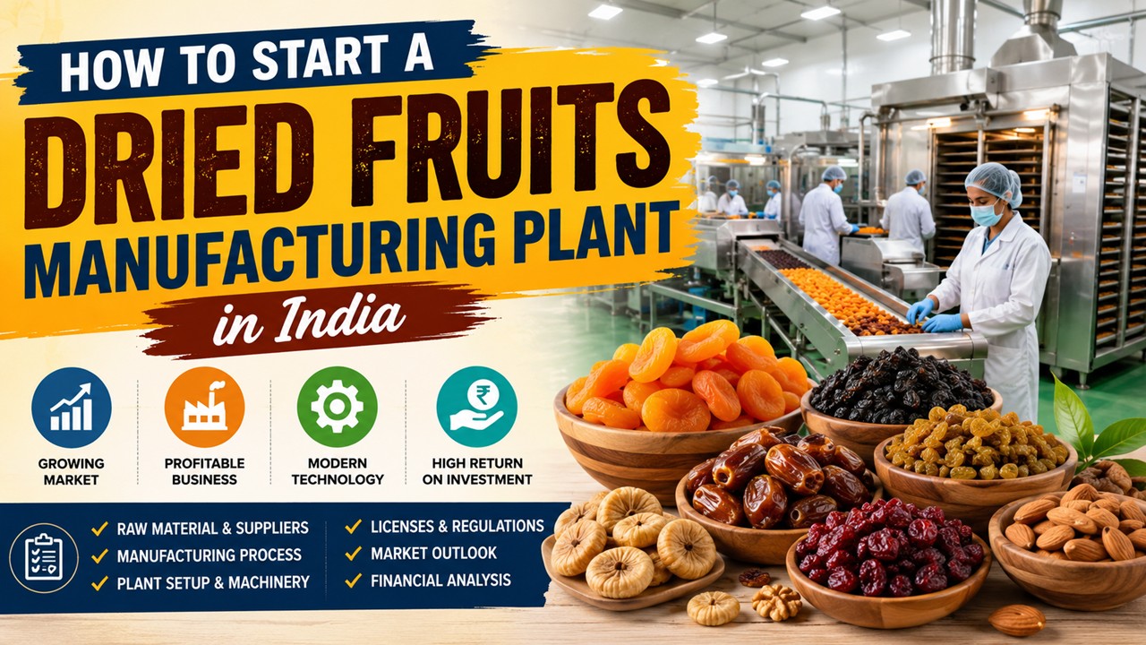 Dried Fruits Manufacturing Plant Setup in India