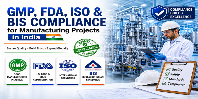 GMP, FDA, ISO, and BIS Compliance for Manufacturing Projects in India