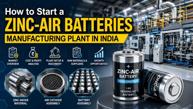 Zinc-Air Batteries Manufacturing Plant Setup in India