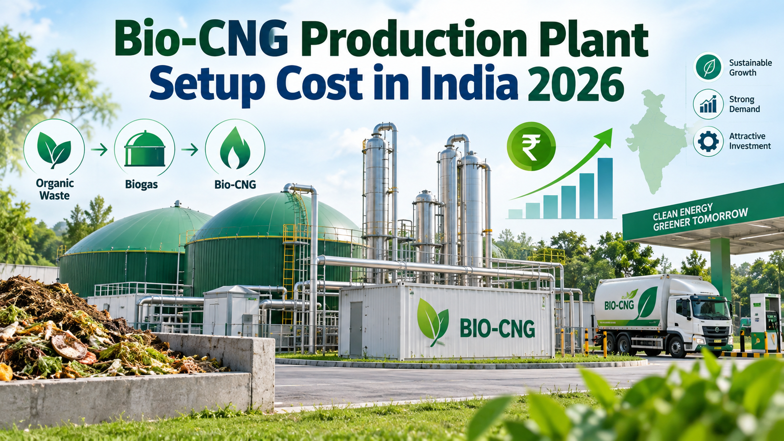 bio-cng production plant setup cost in india