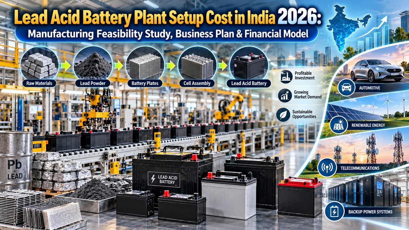Lead Acid Battery Plant Setup Cost in India